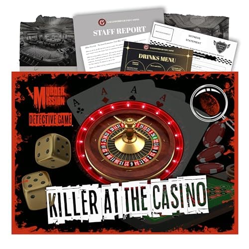 Image of Murder Mission - Murder Mystery Game - Detective Killer Case Files - Date Night, Party Groups - Unsolved Cryptic Games - Killer At The Casino