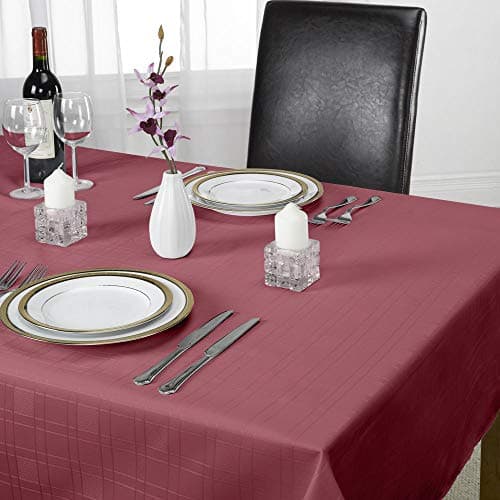 Image of Emma Barclay Chequers - Jacquard Table Cloth in Wine - 50x70 (127x178cm)