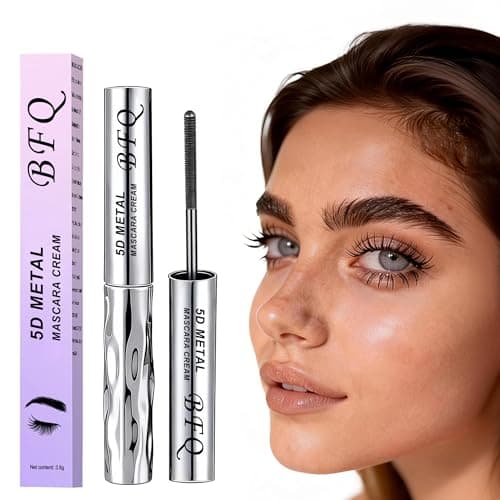 Image of Iron Wand Mascara, 5D Curling Eyelash Iron Mascara with Washable Metal Wands, Waterproof Mascaras Black Volume and Length, Long-lasting Smudge Proof Mascaras for Lengthening Volumizing Eyelashes (1)