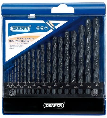 Image of Draper 24906 HSS Metric Drill Bit Set, 1mm-10mm, 19 Pcs