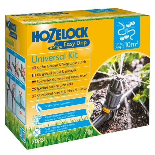 Image of HOZELOCK - Universal Irrigation Kit : Ideal for Watering Borders, Flowerbeds and Vegetable Gardens, Easydrip Universal Drippers/sprinklers, Supplied with 15m of Ø 13mm Hose [7023 0000]