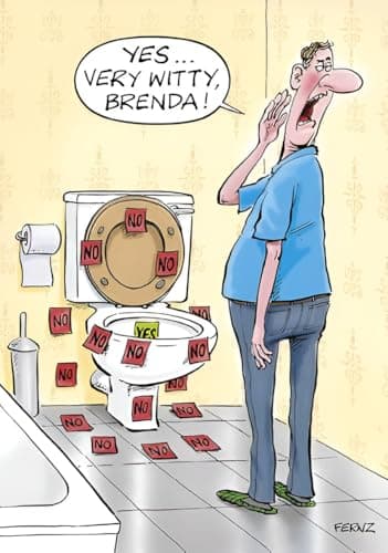 Image of Ling Design Funny Birthday Card - Humorous Happy Birthday Card with Toilet Target Joke Design - Funny Birthday Cards for Men