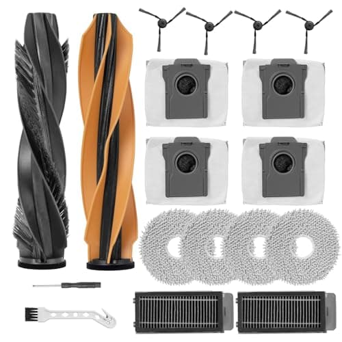 Image of Heykewi Accessories Kit for Dreame X50 Ultra Complete Robot Vacuum, 2 Roller Brush, 4 Side Brushes, 2 Filters, 4 Mop Pads, 4 Dust Bag, 1 forehead Brush, 1 Screwdriver