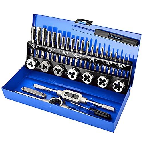 Image of Tap and Die Set 32 Pieces Alloy Steel Metric Screw Threads Cutting Tool Set Taper Drill Threading Kit with Storage Case