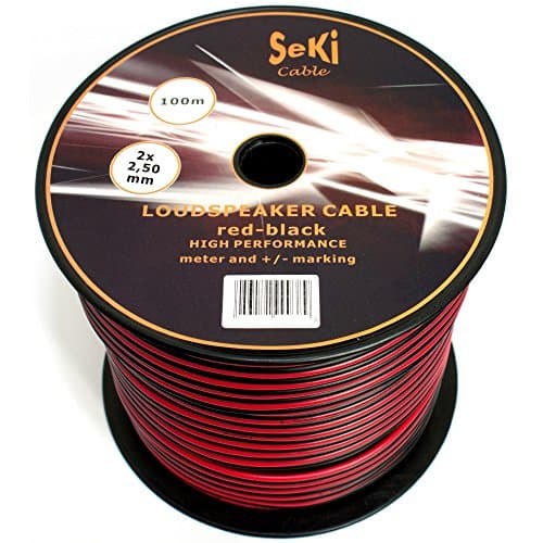 Image of SeKi Speaker Cable 2 x 2.50 mm² 100 m Red/Black CCA Audio Cable Speaker Cable