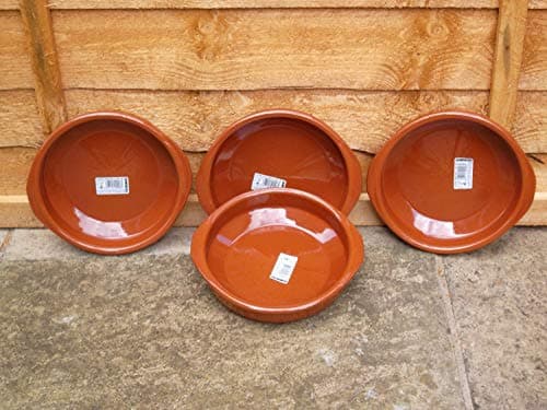Image of Set of 4 Spanish Terracotta Tapas Dishes / Cazuelas - 20cm diameter