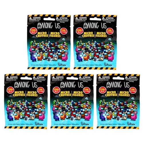 Image of Toptoys2u Bargain Bundles Among-Us Series 1 Collectible Toy Crewmate Micro Figures Blind Bags - 3 Figures per Bag - Pack of 5