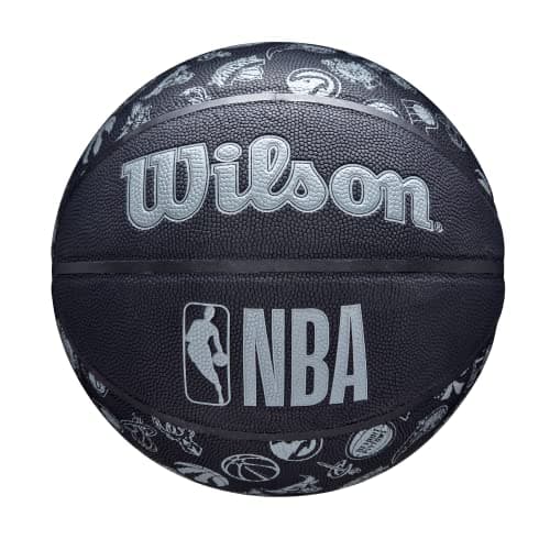Image of Wilson Basketball, NBA All Team Model, Outdoor, Mixed Leather, Size: 7, Black