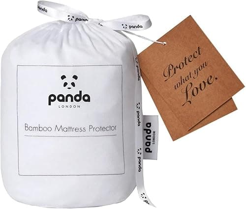 Image of Panda® Bamboo Mattress Protector - White, UK Small Double | Waterproof, Ultra-Thin & Durable Cover Pad | Light & Breathable |Hypoallergenic & Anti-Bacterial |Soft on Skin |Bedding Essential |No Noise