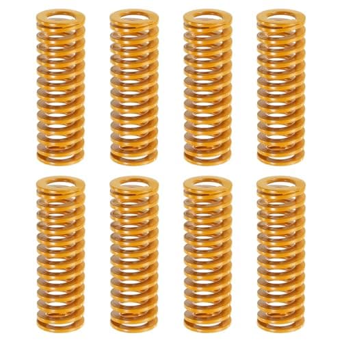 Image of sourcing map 8pcs 3D Printer Heating Bed Spring, 20mm OD 60mm Length Light Load Compression Mould Die Spring 3D Printer Compression Spring for 3D Printer Electric Part, Yellow