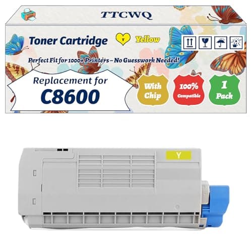 Image of Compatible for Okidata OKI C8600 Toner Cartridge Work for Okidata OKI C8600 C8800 Printers, with Chip, High Yield 6000 Pages, High-Definition Printing (1 Pack Yellow)