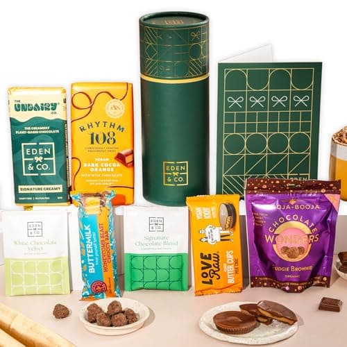 Image of Vegan Chocolate Gift Box with Truffles & Hot Chocolate Set, Gift Hamper For Women & Men, Vegan Hamper by EDEN & CO