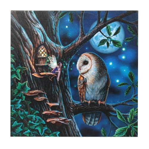 Image of Enchanting Multicolor Fairy Tales Light Up Canvas Plaque by Lisa Parker - 30cm x 30cm (1 Pc.) - Mystical Art Piece - Unique Illumination Feature - Perfect Home Decor