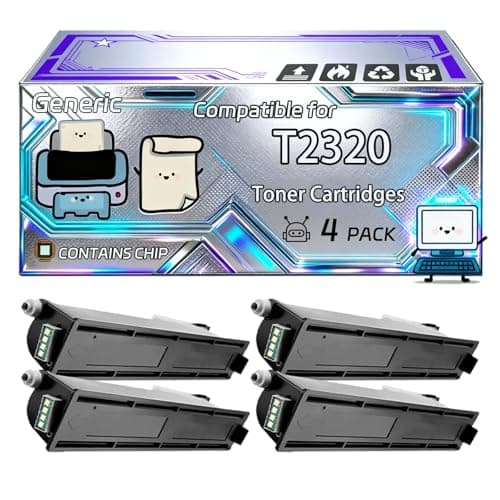 Image of T2320 Toner Cartridges Compatible for Toshiba E-Studio 230 230 L 280 280 CP Printers, With Chip, 24000 Pages, Vibrant Colours (4 Pack Black)