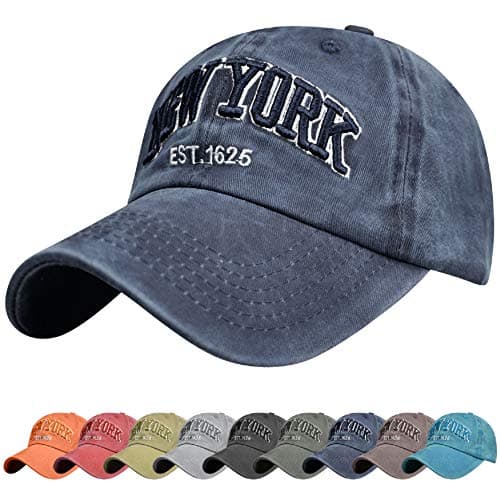 Image of UMIPUBO Unisex Baseball Cap Now York Embroidery Adjustable Cotton Summer Sun Hat Polo Style Classic Sports Casual Hip Hop Cap Peaked Cap for Men Women Navy