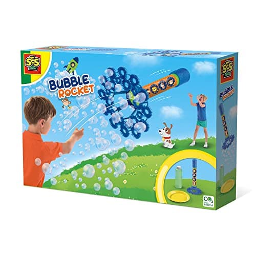 Image of SES Creative 02260 Bubble rocket - Lots of bubbles, Super strong soap solution, Suitable for all SES Creative bubble products, Easily washable, Age 3+
