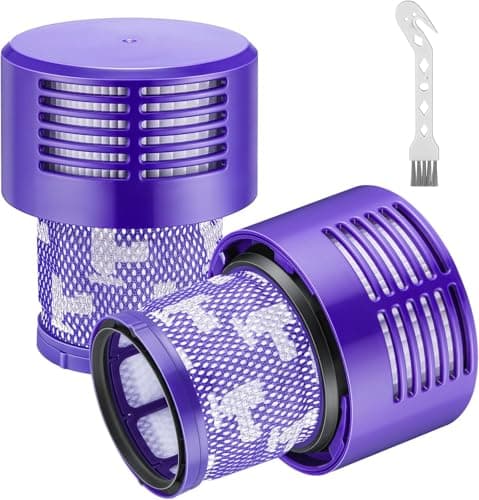 Image of 2 Pack V10 Filter for Dyson Replacement, Washable HEPA Post-Motor Filters for Dyson Cyclone V10 Absolute, Animal, Total Clean, SV12 Cordless Vacuum Cleaner Accessories, Replace Part No. 969082-01