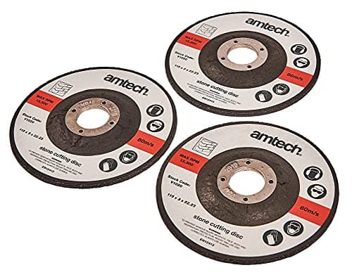 Image of Amtech - 3pc 115mm Stone Cutting Disc Set, High-Speed Design for Brick, Block and Masonry Cutting Tasks