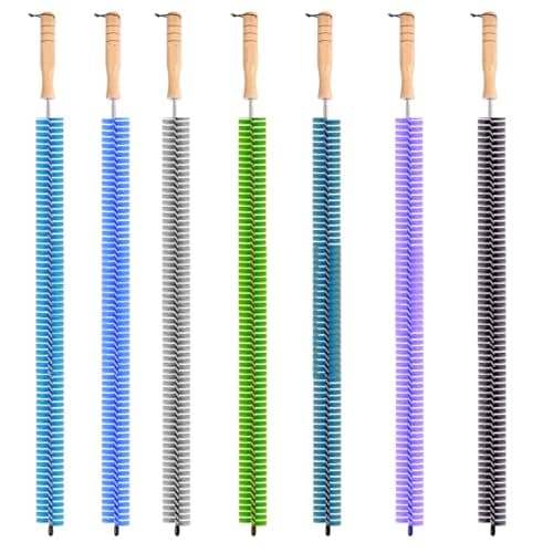 Image of Radiator Cleaner Brush with Hanging Hook | Multi-Purpose Cleaning Brushes for Household 70CM Long | Pack of 1 in Random Color (Full Bristle)