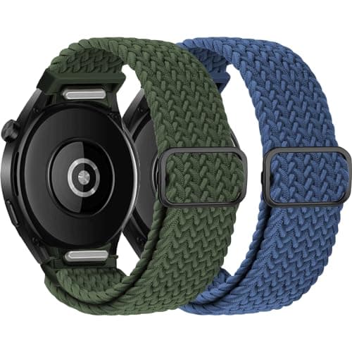 Image of Braided Galaxy Watch 7/6/5/4/FE Strap 40mm 44mm,One Click No Gap for Samsung Galaxy Watch 4/6 Classic Straps 47mm 43mm 46mm 42mm/5 pro 45mm Women/men,Stretchy Elastic Fabric Nylon Sport Loop ArmBand