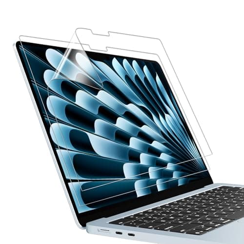 Image of MasiBloom 15" Screen Protector for MacBook Air 15.3 Inches 2025 M4 Chip A3241 Anti-Fingerprint & Scratch-Resistant 5H Hardness Laptop Protector for MacBook Air Accessories 2 Pack (Clear)