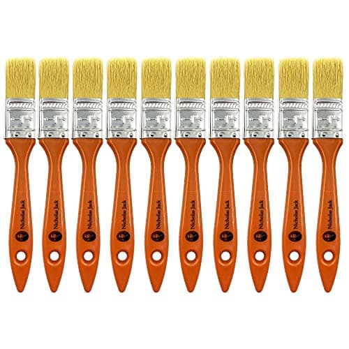Image of 10 Pack Paint Brushes Ideal for Walls & Ceilings, Paint Brush Set with Synthetic Bristle Brush, Heavy-Duty Gloss Paint Brush for Fiberglass and Laminating (1 Inch)