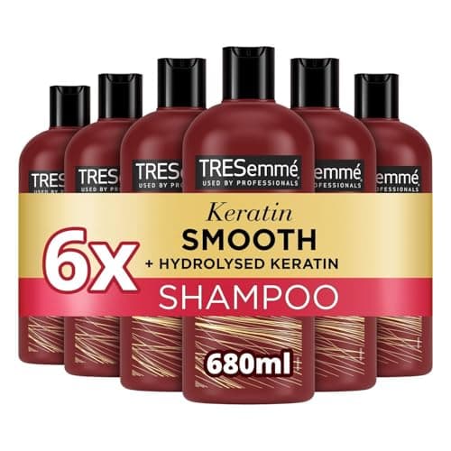 Image of TRESemme Keratin Smooth Shampoo salon professional quality hair care for 72h frizz control, smoothness & shine 6x 680 ml