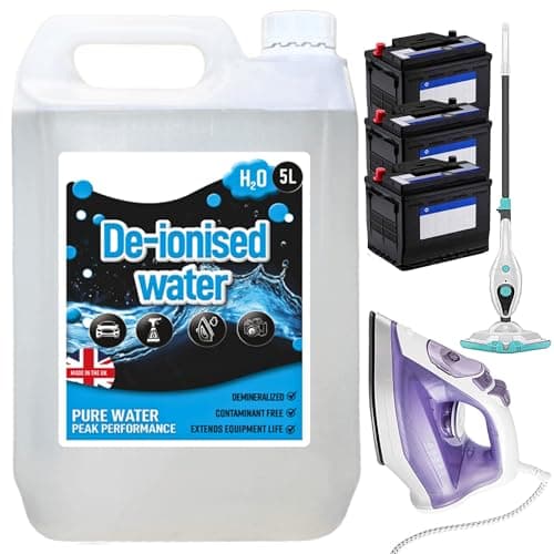 Image of 5 Litre Deionised Water Mineral-Free Ideal For Batteries, Steam Irons & Cleaning Multi-Purpose Distilled Water (2)