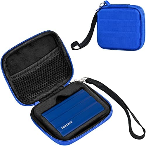 Image of ProCase Carrying Case for Samsung T7 Shield External SSD with 2 Cable Ties, Hard EVA Shockproof Storage Travel Organizer for T7 Shield Portable Solid State Drive USB 3.2 1TB 2TB -Blue