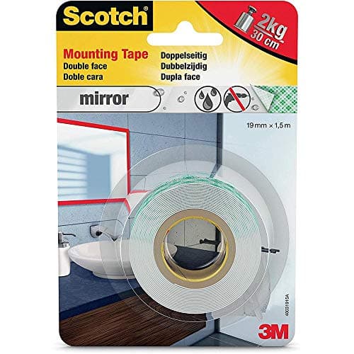 Image of Scotch-Fix Mirror Mounting Tape 4496W-1915-P, 19mm x 1,5m, 1 roll/pack (Packaging May Vary), White