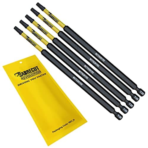 Image of 5 x SabreCut SCTX20152_5 152mm T20 TX20 Magnetic Impact Screwdriver Driver Bits Set Torx Heavy Duty
