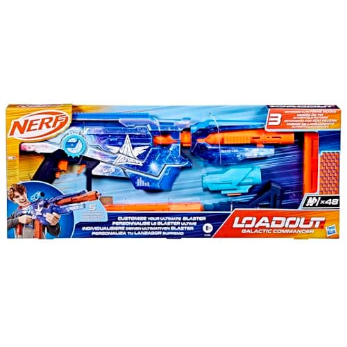 Image of Nerf Loadout Galactic Commander Blaster, Motorised Dart Blaster with 3 Firing Modes, Scope, Barrel & Storage Stock, Includes 48 Official N1 Foam Darts, Perfect Toys for Boys & Girls