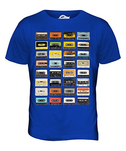Image of Candymix - Retro Music Cassette Tapes - Mens T Shirt Top T-Shirt, Size Medium, Colour Royal Blue