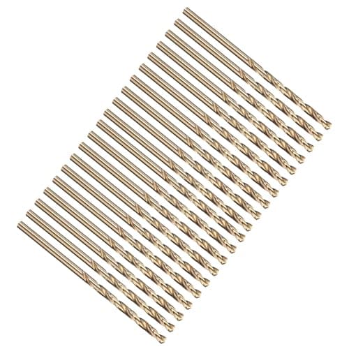 Image of PATIKIL 3.2mm Drill Bit 1/8", M35 Cobalt 5% High-Speed Steel Jobber Straight Shank 135° Gold Finish for Stainless Steel Hard Metal - 20 Pack