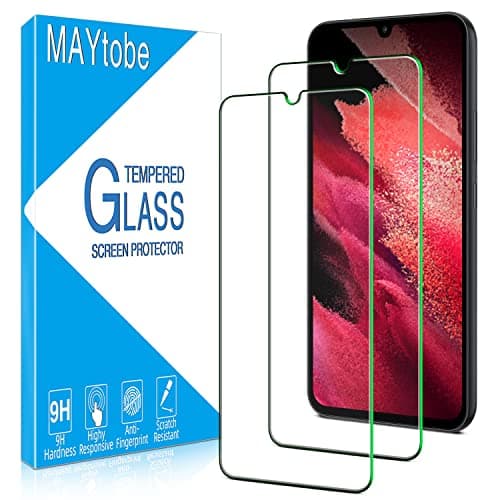 Image of MAYtobe 2 Pack Screen Protector for Samsung Galaxy A34 5G Tempered Glass, Upgraded Version, Case Friendly, 9H Hardness, Bubble Free, Anti Scratch, 0,33mm Ultra Transparent