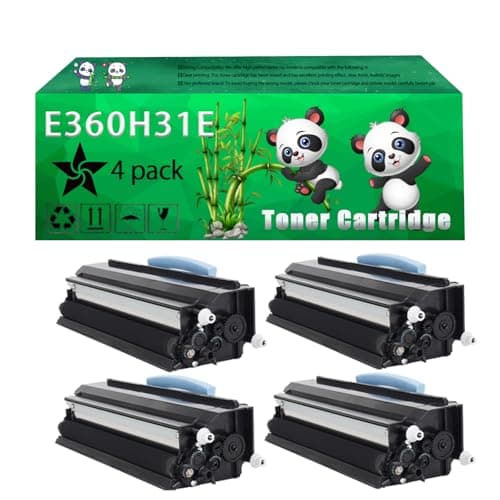 Image of Replacement E360H31E Toner Cartridge Compatible for Lexmark E360 E360d E360dn E460dn E460dw E462dtn Printers, Up to 9000 Pages, Vivid Colors, Contains Chip (4 Pack Black)