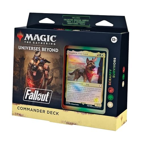 Image of Magic: The Gathering Fallout Commander Deck - Scrappy Survivors (100-Card Deck, 2-Card Collector Booster Sample Pack + Accessories)