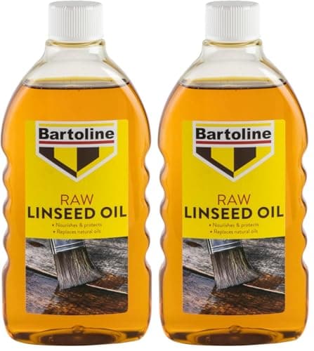 Image of Bartoline Raw Linseed Oil 500ml – Natural Wood Protector & Water-Resistant Treatment for Furniture, Stone & Sports Equipment (Pack of 2)