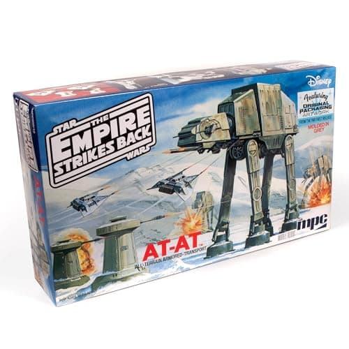 Image of MPC: Star Wars: The Empire Strikes Back at-at - 1:100 Scale Model Kit - 77 Parts, Skill Level 2, Authentic Vehicle Building, 8" Gray Replica at-at