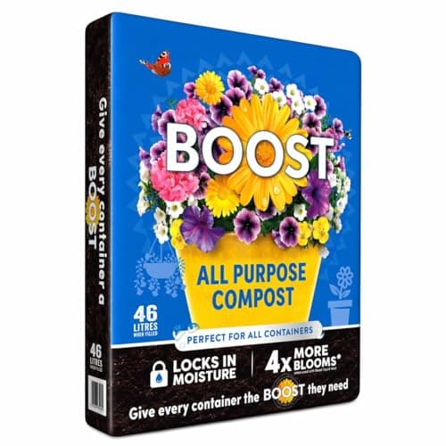 Image of Boost Container & Basket Compost 46L – Peat-Free Planting Mix with Moisture Lock Technology, Water Retaining Soil for Hanging Baskets, Pots & Vibrant Long-Lasting Blooms