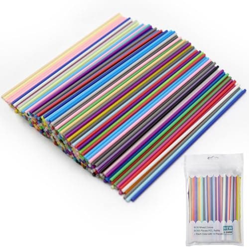 Image of 300 pcs 3D Doodler Pen Refills for 3Doodler Start+ 3D Pen, 2.5mm PCL Filament Refills Low Print Temperature, 30 Colors Contains 5 Fluorescent Colors, Each Color 10 pcs