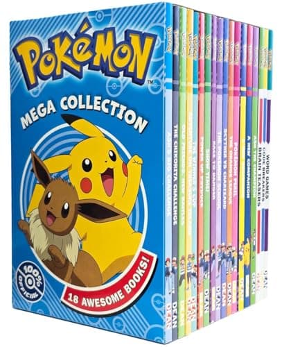 Image of Pokemon Mega Collection 18 Books Box Set (Word Games, Code Breakers, Brain Teasers, Ash The Champion, A New Companion, A New Beginning, Pokemon Peril, The Orange League, Show Time! & 9 more...)