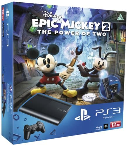 Image of Sony PlayStation 3 12GB Super Slim Console with Epic Mickey 2, Move Controller and Camera (PS3)