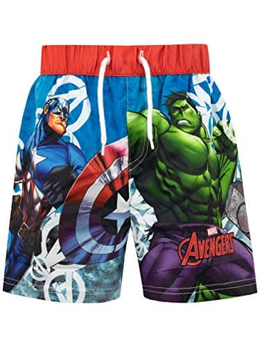 Image of Marvel Avengers Swim Shorts | Iron Man and Hulk Boys Swimming Trunks | Boys' Swim Shorts & Trunks | Age 9 to 10 Years Multicoloured