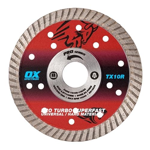 Image of OX Tools TX10R-115/22 OX-TX10R Spectrum Superior Turbo Diamond Blade, 115/22.23mm, Red