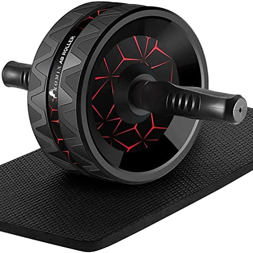 Image of ROMIX Ab Roller Exercise Wheel with Extra Thick Non-Slip Knee Mat, Abs Roller Wheel, Abdominal Wheel, Exercise Wheel for Gym Workout Cruncher Trainer, Ab Wheel Roller Exercise Equipment for Home Use
