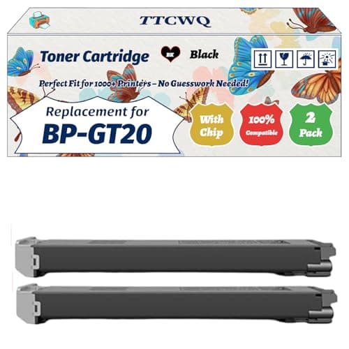 Image of TTCWQ Compatible for Sharp BP-GT20 Toner Cartridge Work for Sharp BP-10C20 BP-20C20 BP-20C25 Printers, with Chip, High Yield 18000 Pages, High-Definition Printing (2 Pack Black)