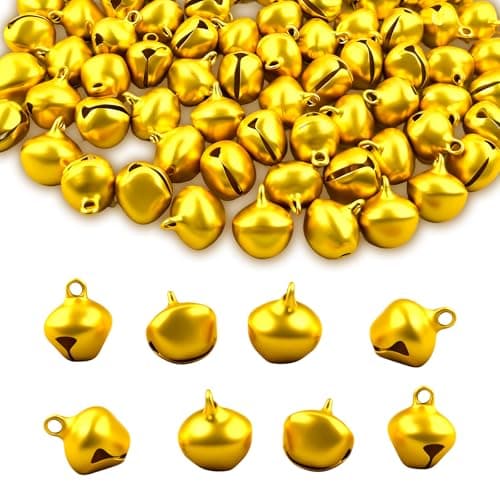 Image of 150 Pcs Gold Bells, 14mm Jingle Bells for Crafts,Gold Small Metal Bell for Jewellery Making Crafts Christmas Party Decoration Pet Dog Cat Collars DIY Accessories Home Decor