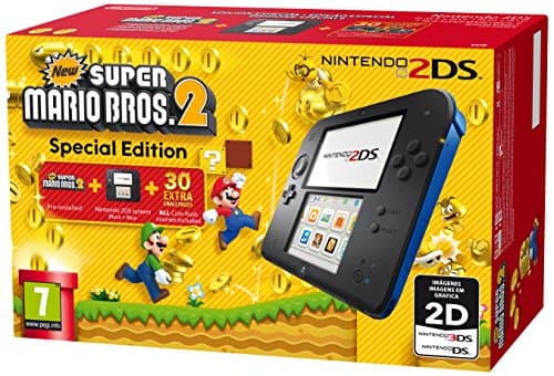 Image of Nintendo Handheld Console 2DS - Black/Blue with New Super Mario Bros 2