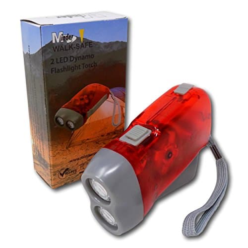 Image of EPOSGEAR Minder Walk-Safe Wind Up Hand Press Crank Squeeze Charge Dynamo LED Camp Emergency Flashlight Torch (1, Red)